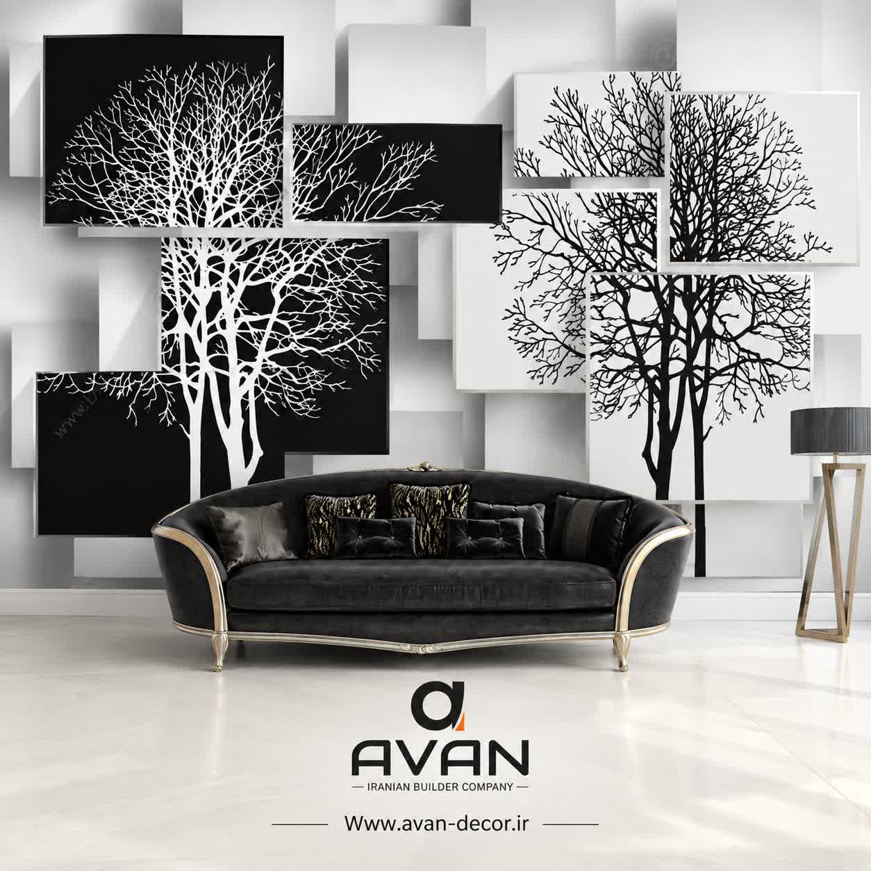 پوستردیواری سه بعدی طرح درخت