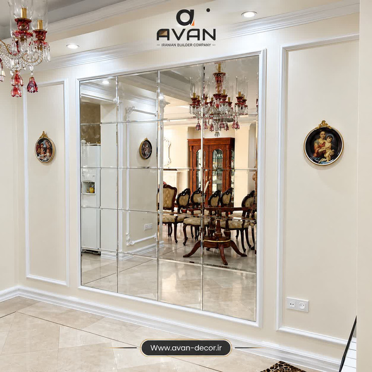 آینه دکوراتیو طرح مربع کلاسیک